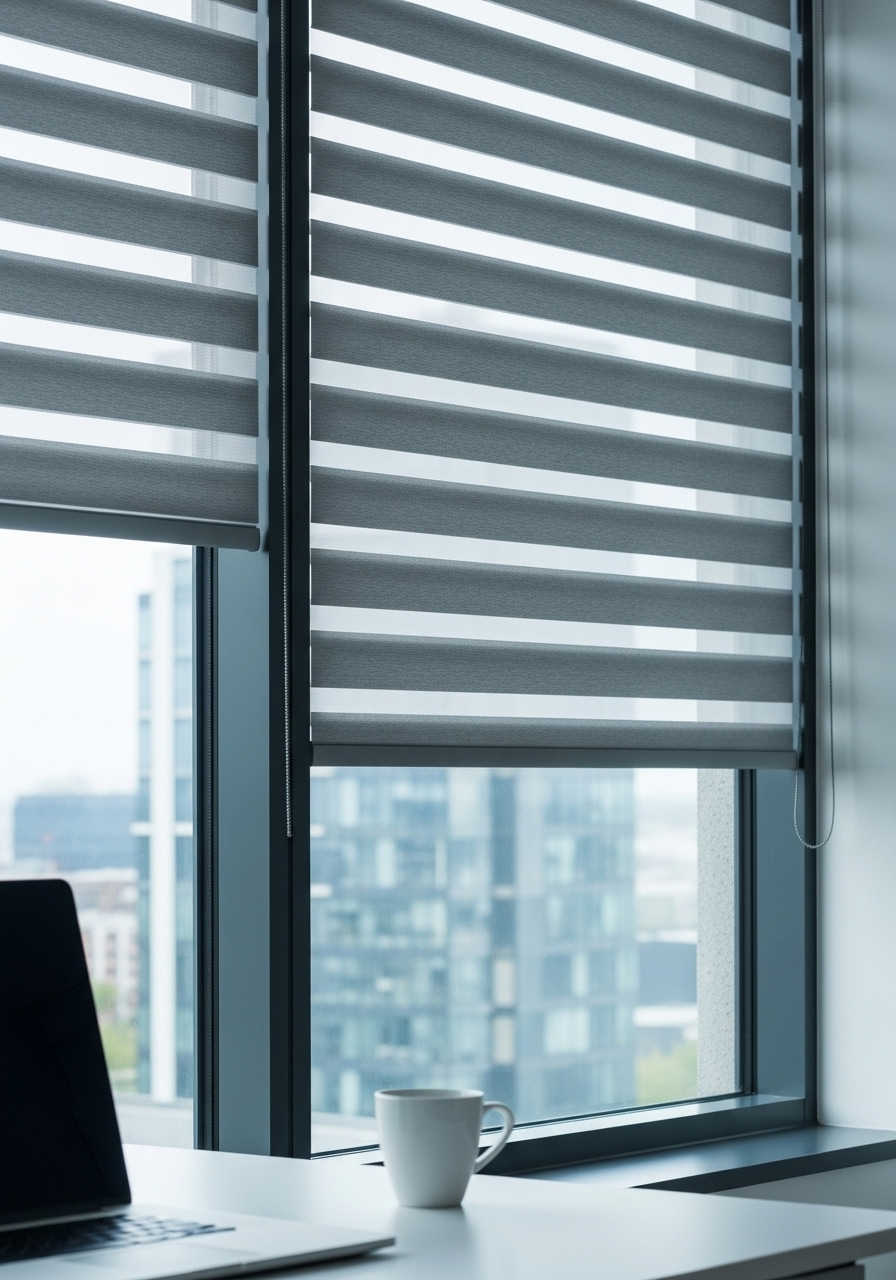 Professional Grey Office Blinds